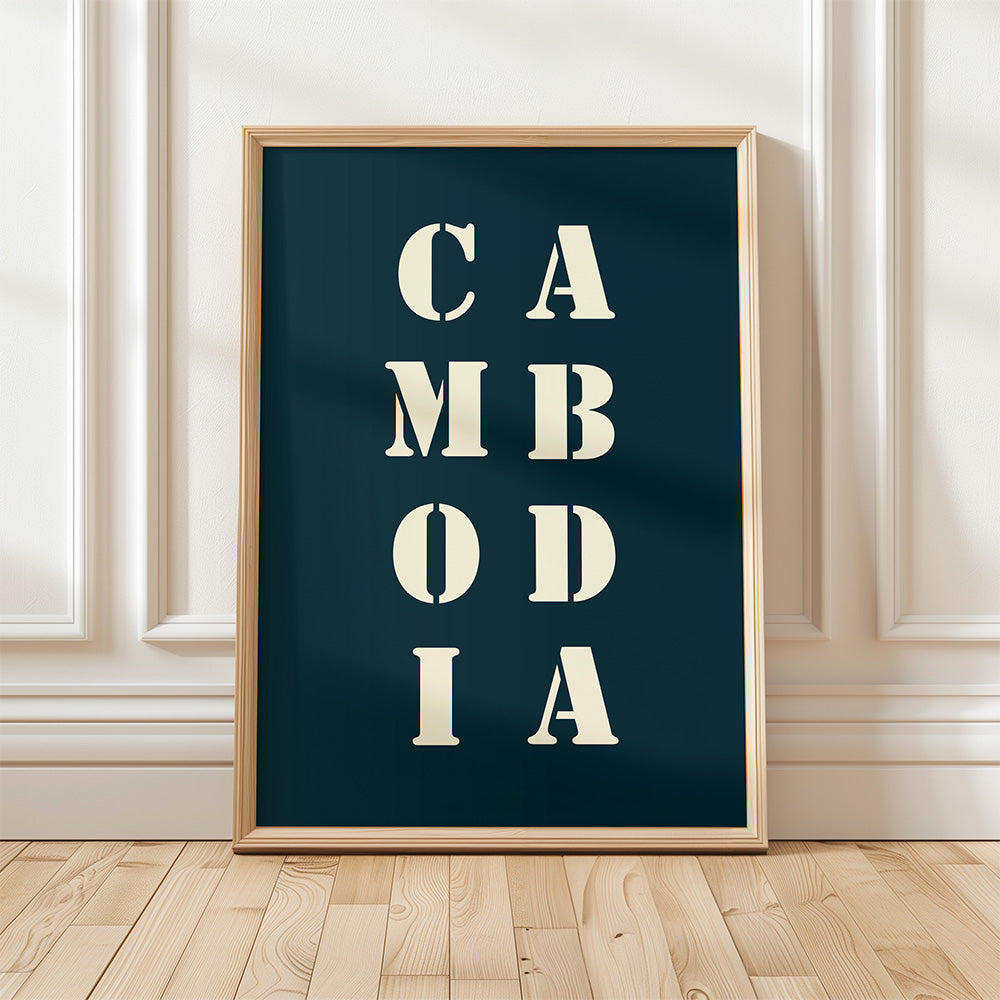 Affiche Poster Cambodge bleu nuit - 30x40 cm