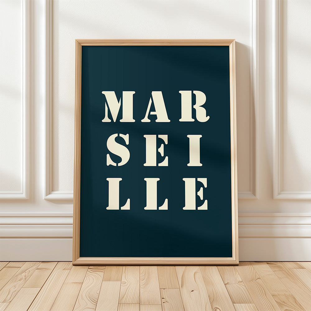 Affiche Poster Marseille bleu nuit | 30x40cm