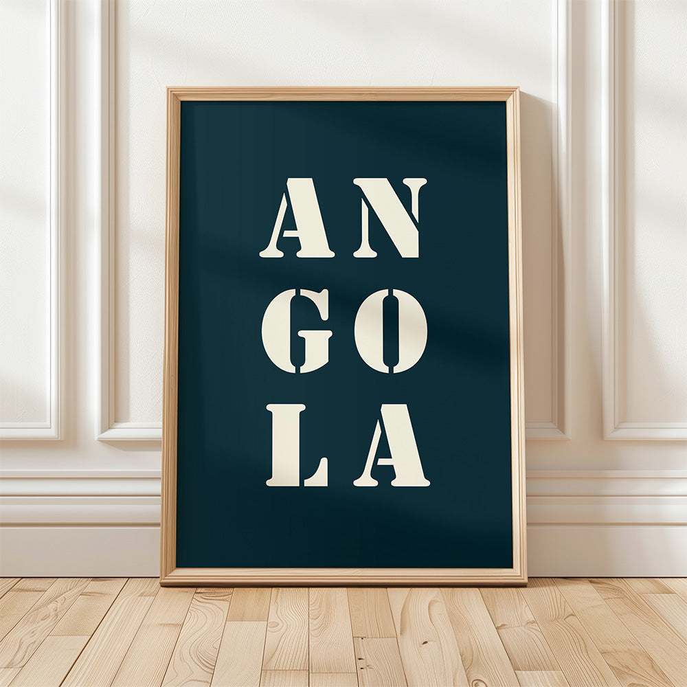 Affiche Poster Angola bleu nuit | Affiche Poster Angola | 30x40 cm