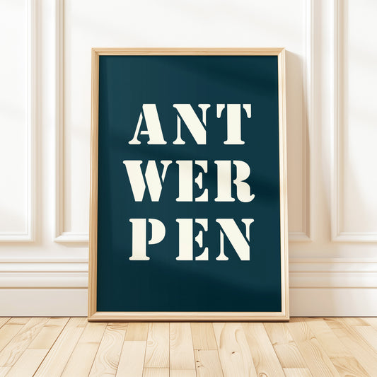 Affiche Poster  Anvers bleu nuit | 30x40 cm