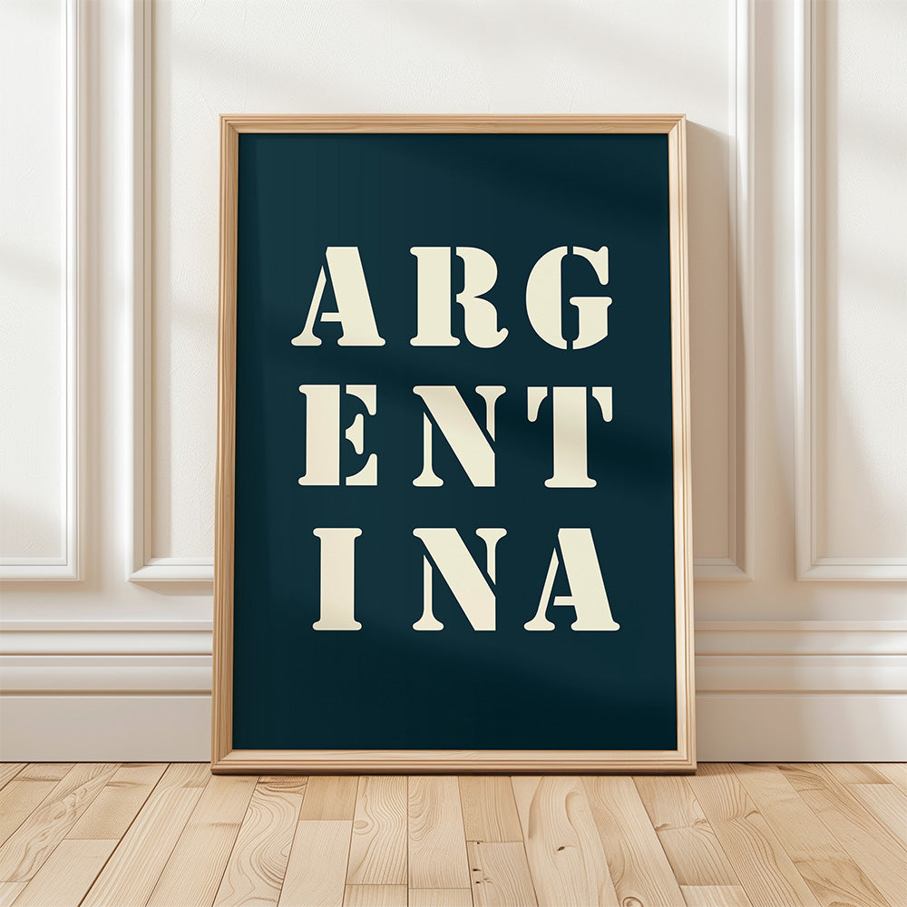 Midnight blue "Argentina" poster