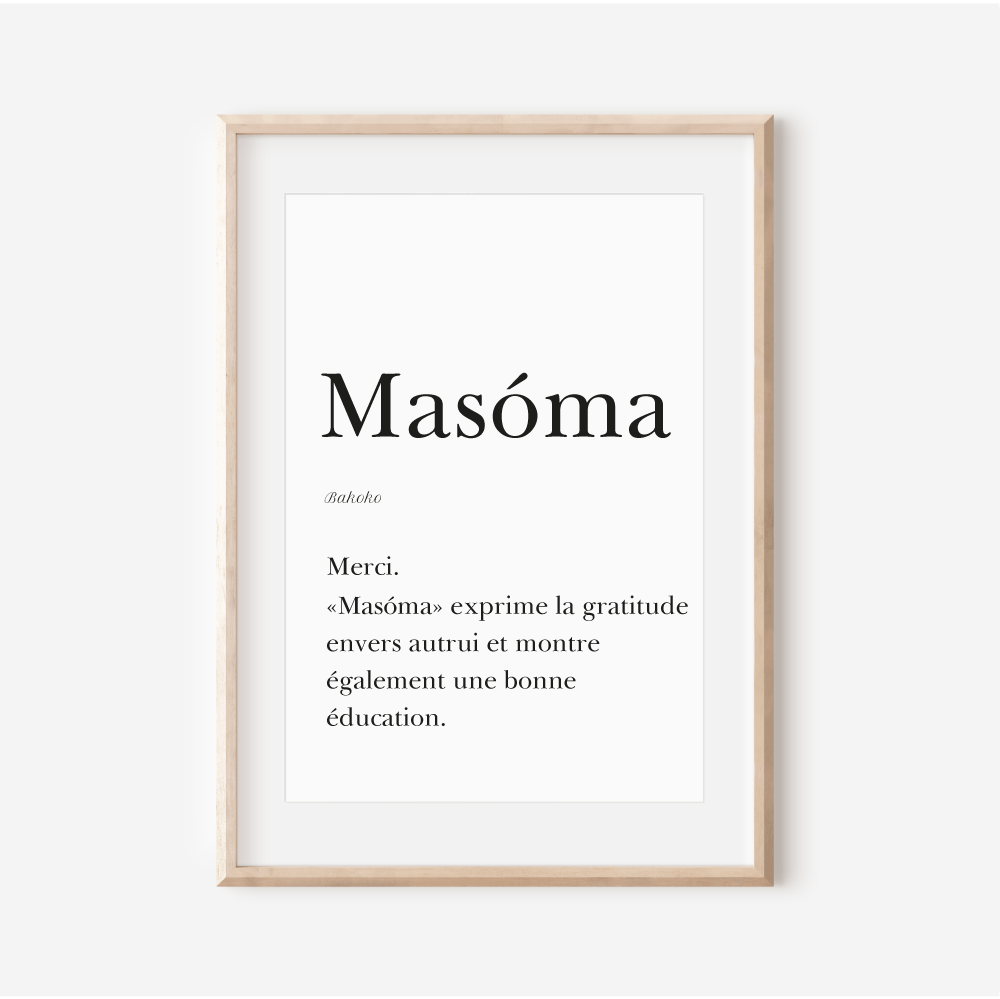 Thank you in Bakoko - “Masóma” poster