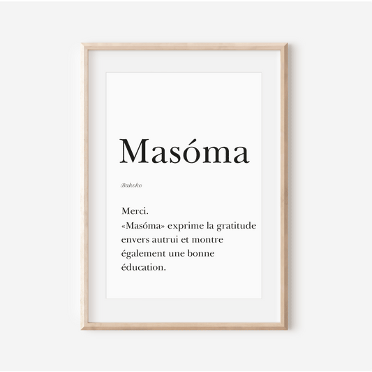 Thank you in Bakoko - “Masóma” poster