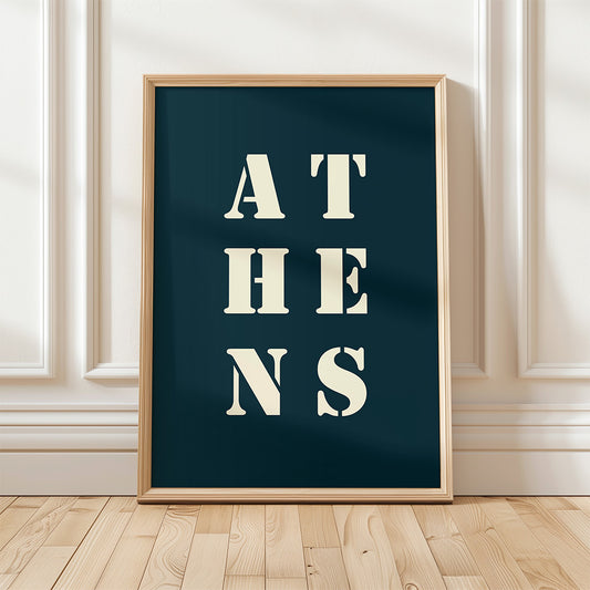 Affiche Poster Athènes bleu nuit | 30x40 cm