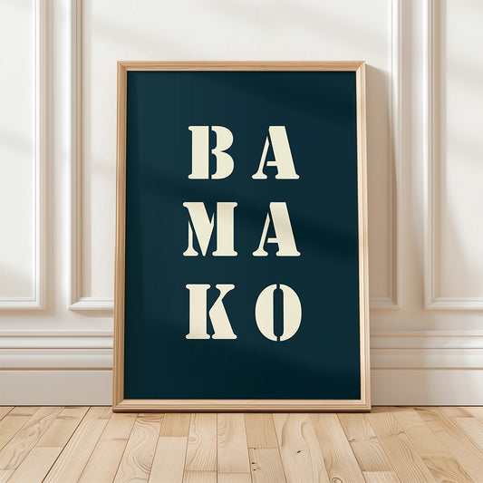 Affiche Poster Bamako bleu nuit | 30x40 cm