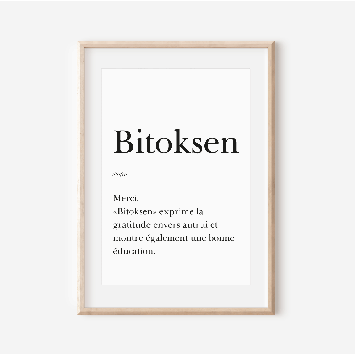 Merci en Bafia | Affiche "Bitoksen" | 30x40 cm