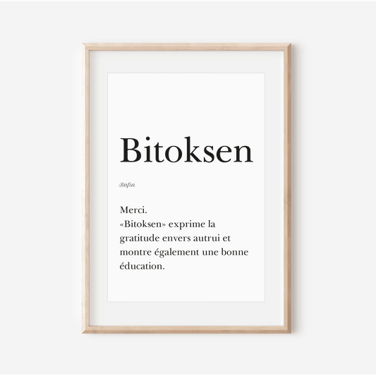 Merci en Bafia | Affiche "Bitoksen" | 30x40 cm