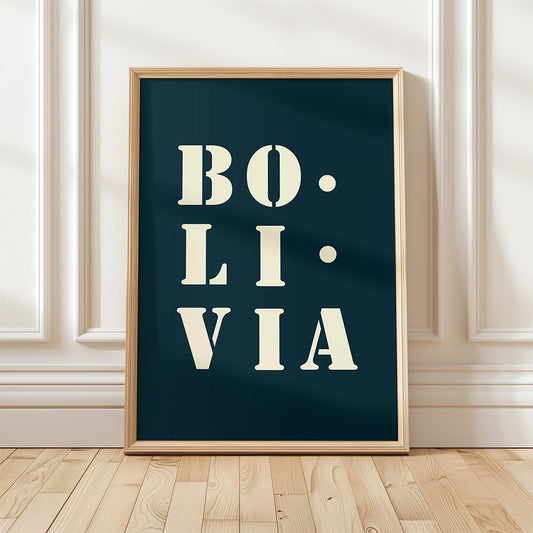 Midnight blue "Bolivia" poster