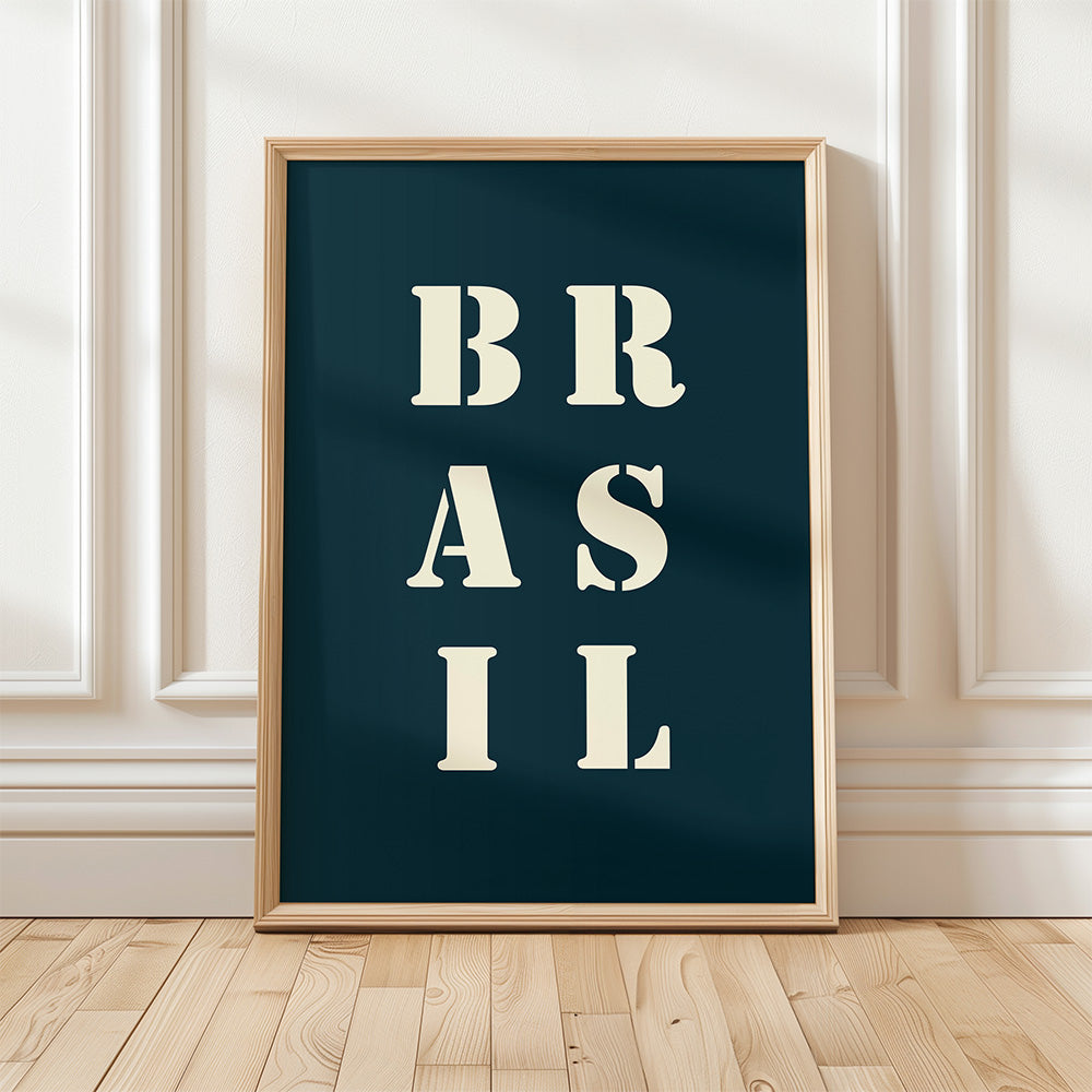 Affiche Poster Brésil bleu nuit | 30x40 cm