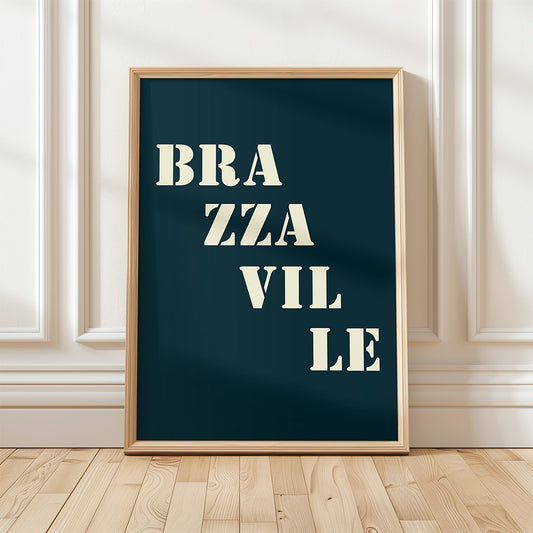 Affiche Poster Brazzaville bleu nuit | 30 x40 cm