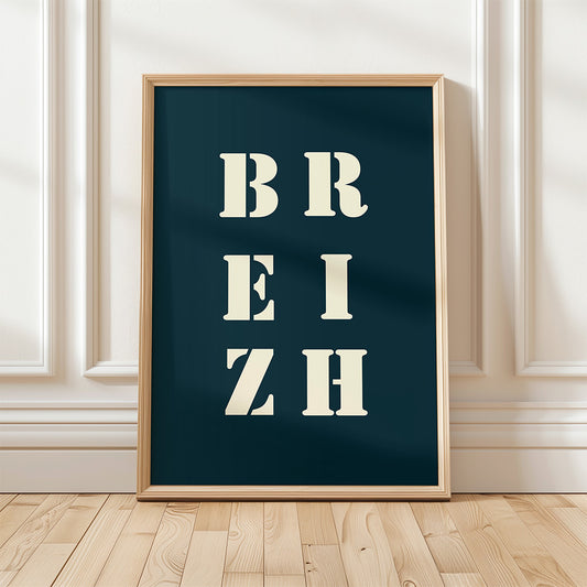 Affiche Poster Breizh bleu nuit | 30x40 cm