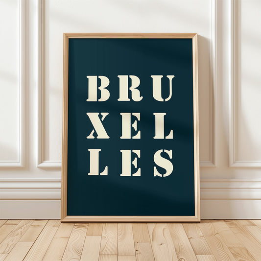 Affiche Poster Bruxelles bleu nuit | 30x40 cm