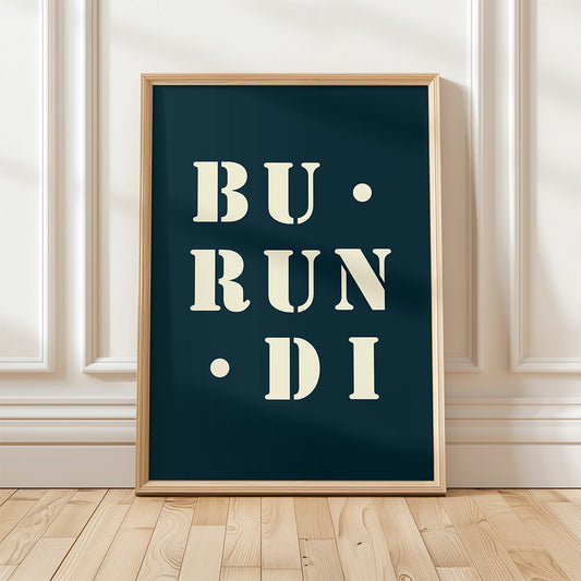 Affiche Poster Burundi bleu nuit | 30x40 cm