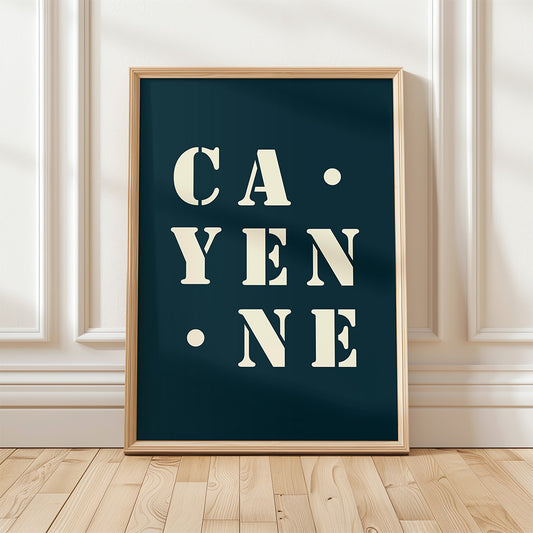 Affiche Poster Cayenne bleu nuit | Affiche Poster Guyane | 30x40 cm