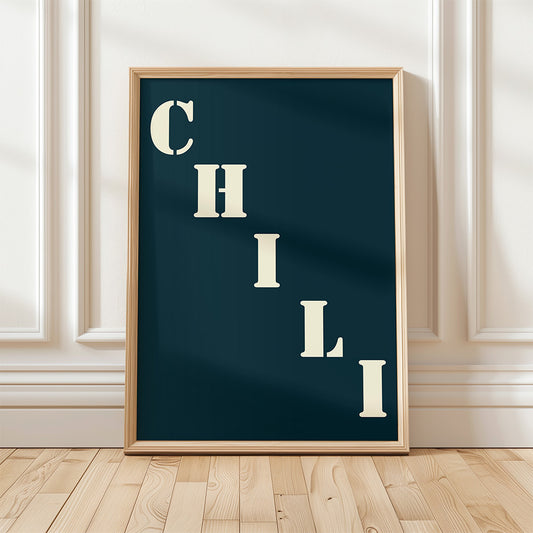 Affiche Poster Chili bleu nuit | 30x40 cm