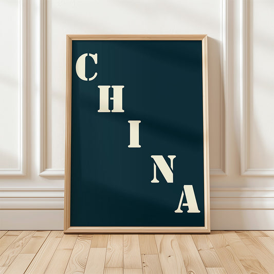 Midnight blue "China" poster