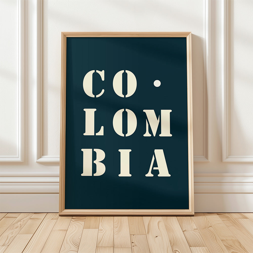 Affiche Poster Colombie bleu nuit | 30x40 cm