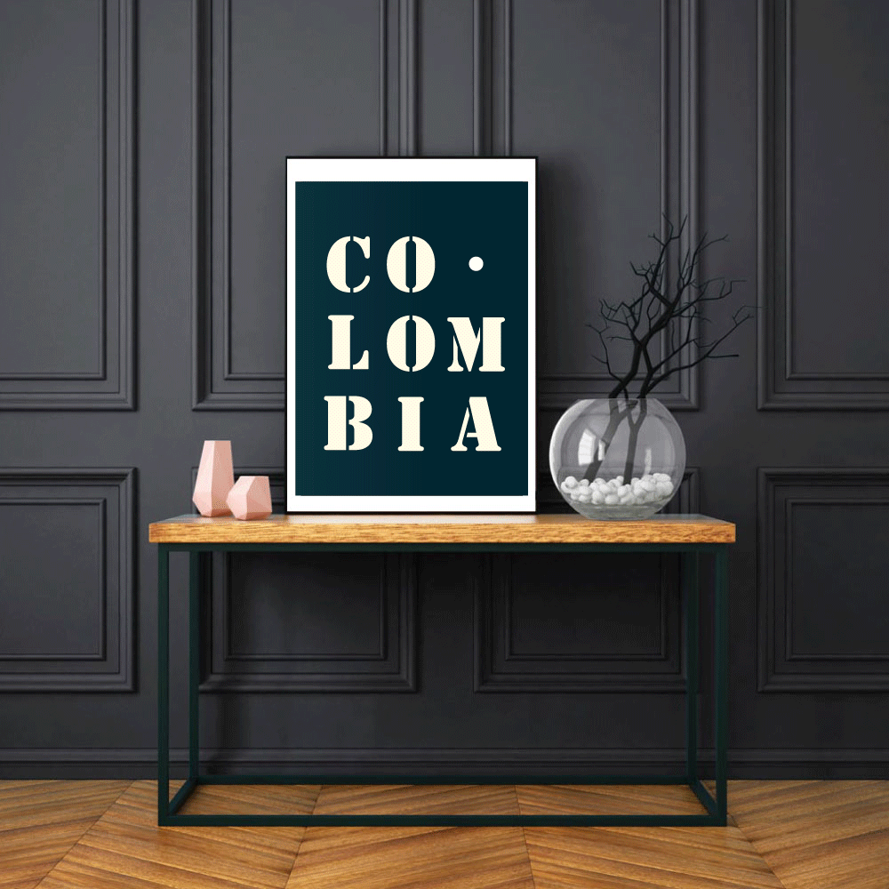 Affiche Poster Colombie bleu nuit | 30x40 cm