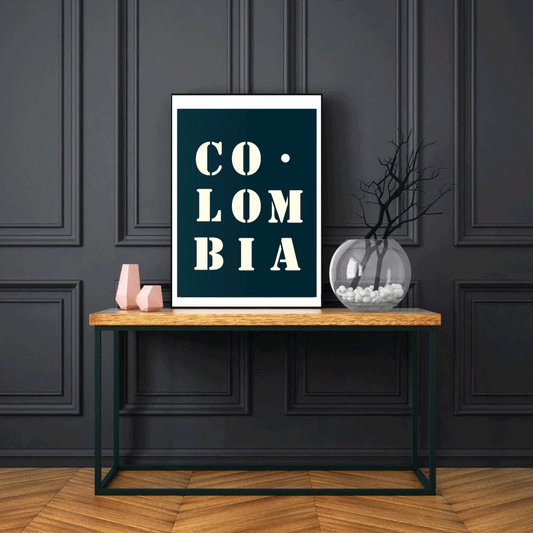 Midnight blue "Colombia" poster