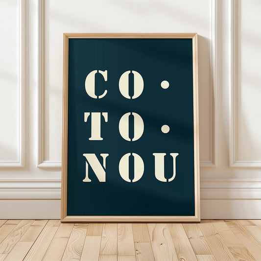 Affiche Poster Cotonou bleu nuit | 30x40 cm