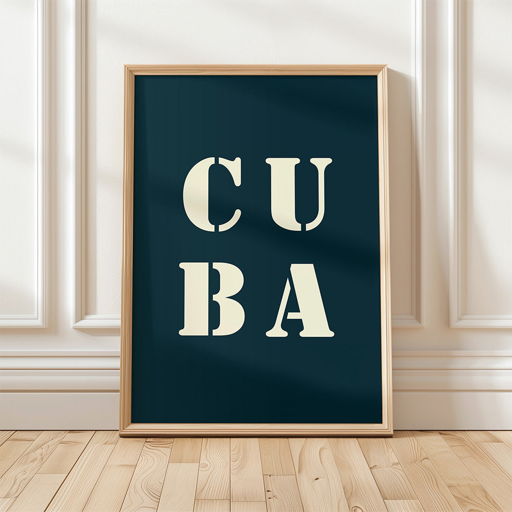 Midnight blue "Cuba" poster