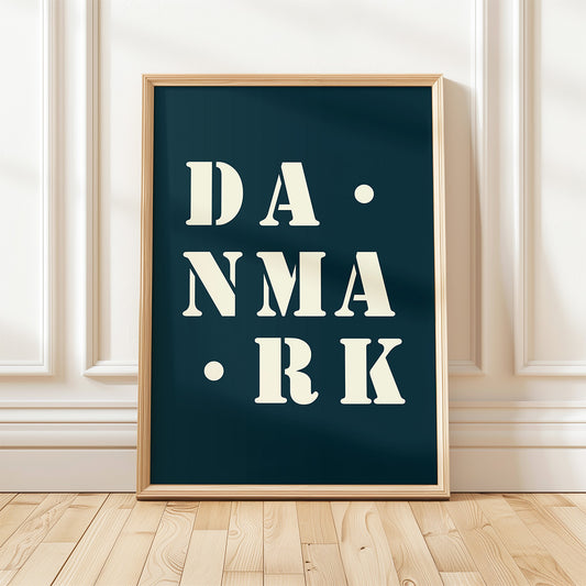 Affiche Poster Danemark bleu nuit