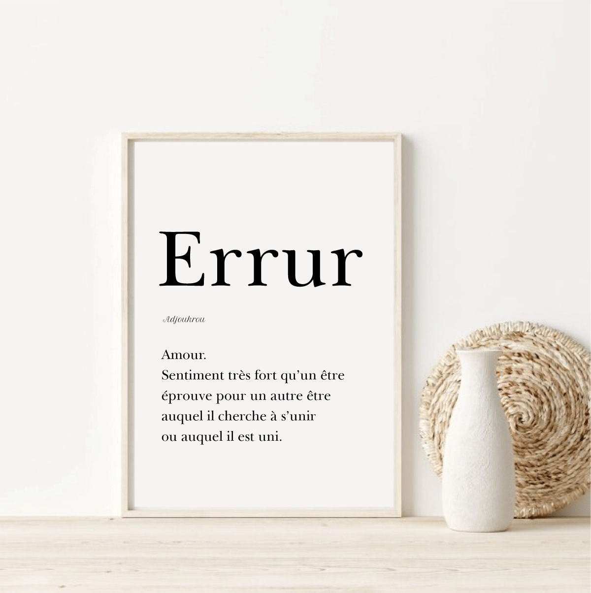 Affiche Amour en Adjoukrou "Errur" - 30x40 cm