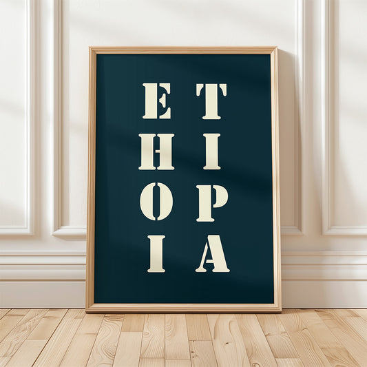 Affiche Poster Ethiopie bleu nuit | 30x40 cm