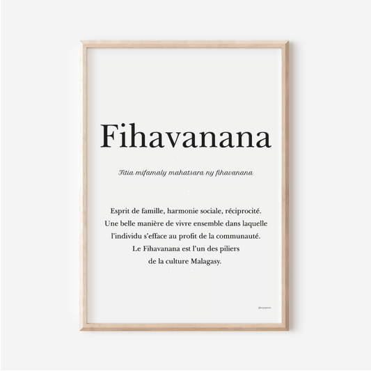 Affiche Fihavanana | Affiche 30x40 cm