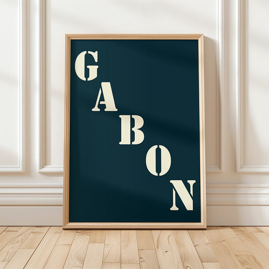 Affiche Poster Gabon bleu nuit | 30x40 cm