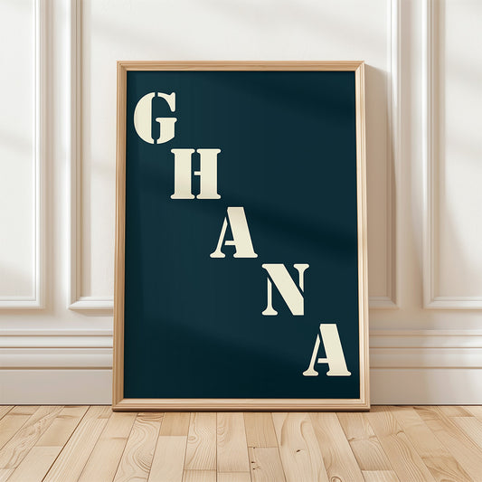 Affiche Poster Ghana bleu nuit | 30x40 cm