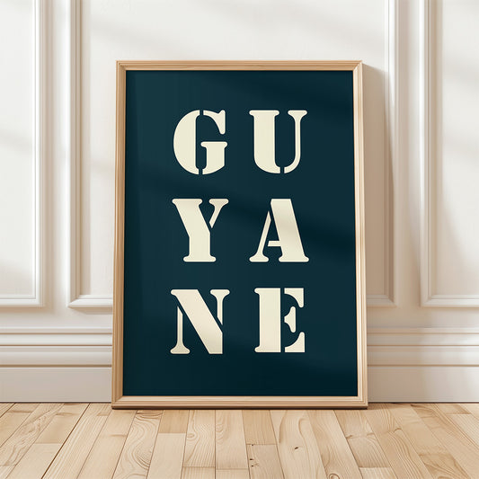 Affiche Poster Guyane bleu nuit | 30x40 cm | Décoration Guyane