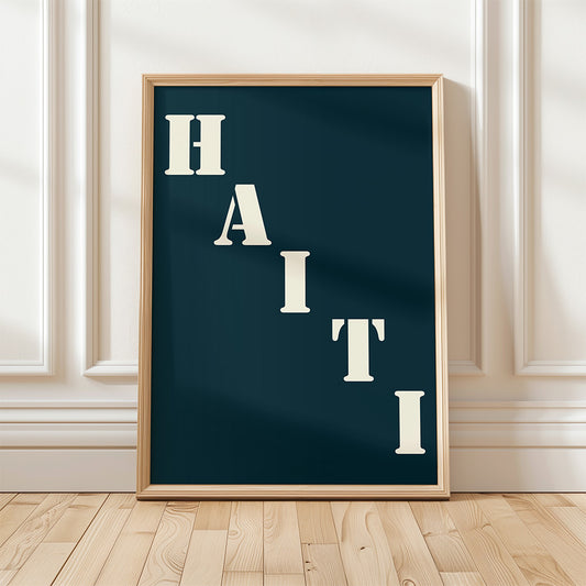 Affiche Poster Haïti bleu nuit | 30x40 cm | Décoration Haïti