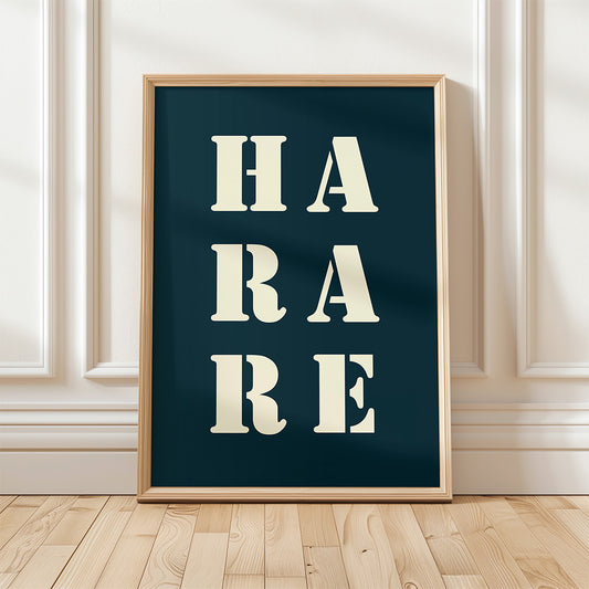 Affiche Poster Harare bleu nuit | 30x40 cm