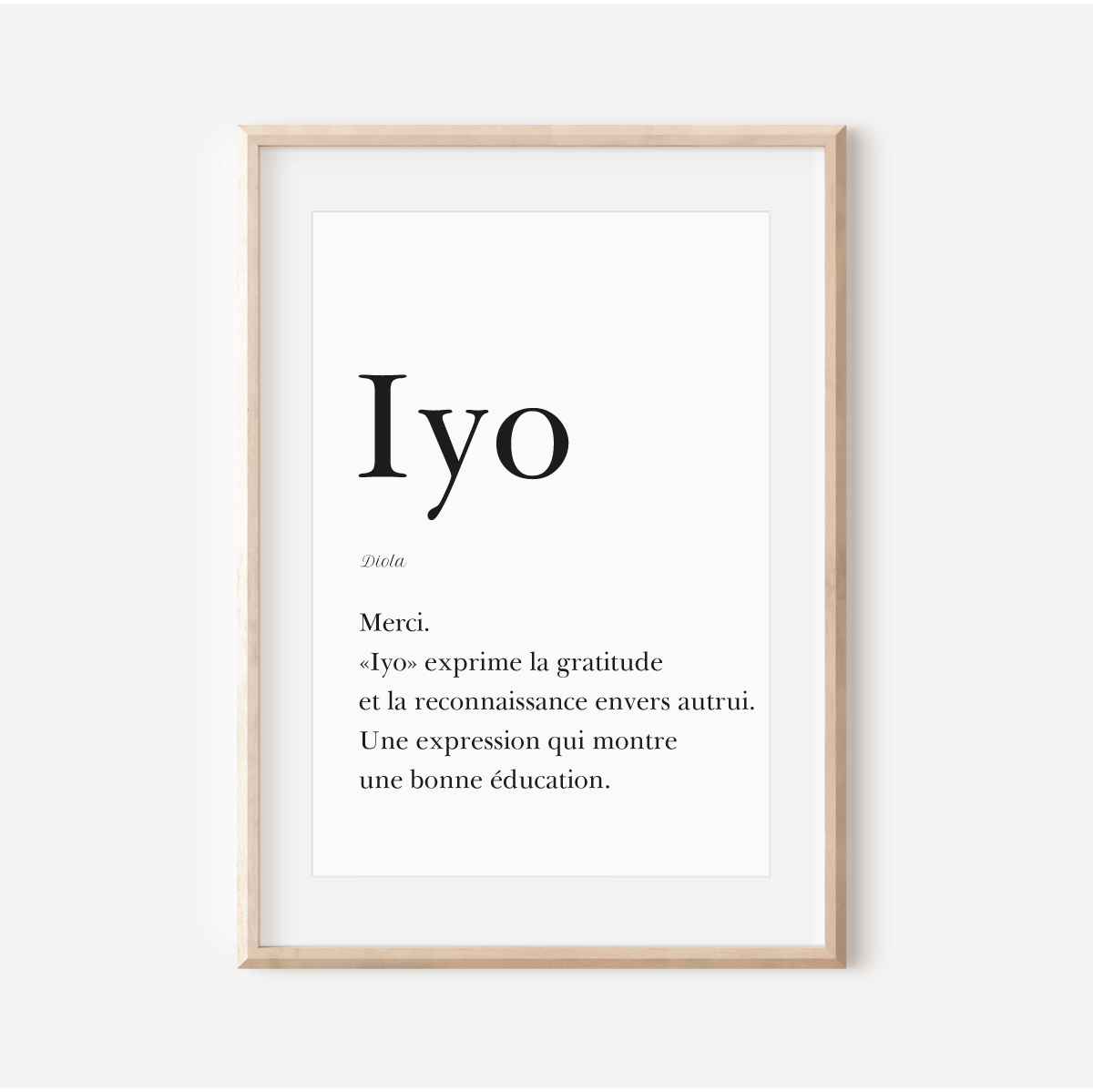 Merci en Diola | Affiche "Iyo" | 30x40 cm