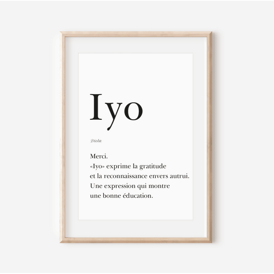 Merci en Diola | Affiche "Iyo" | 30x40 cm