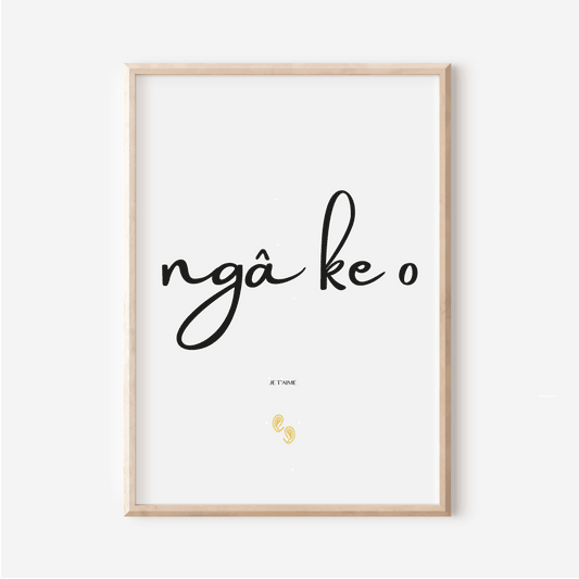 Poster "I love you" in Bamileke Fe'efe'e (Nufi) - "Ngâ kè o" - 30x40 cm