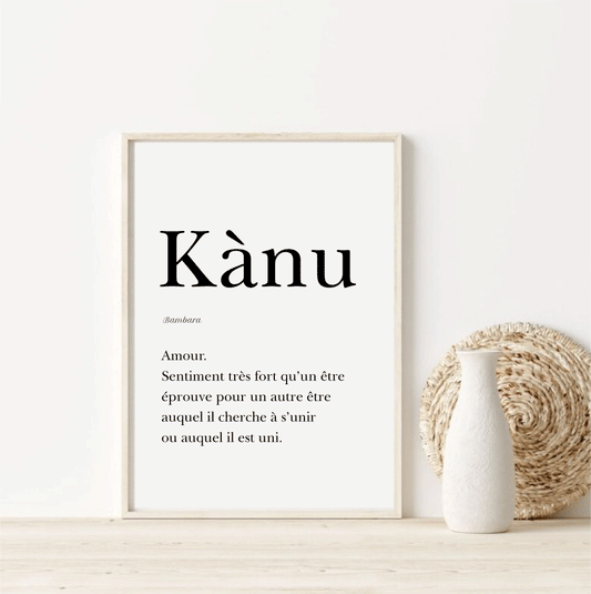 Poster Love in Bambara, "Kànu" - 30x40 cm