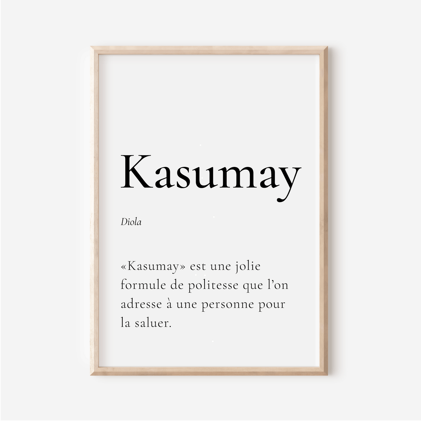 Poster "Kasumay" - Greeting in Joola