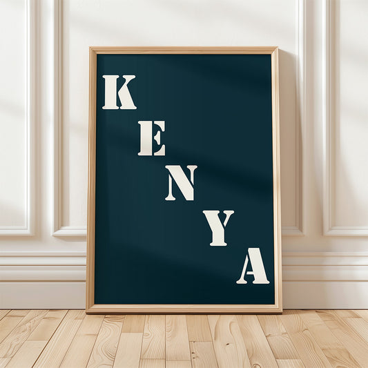 Affiche Poster Kenya bleu nuit | 30x40 cm