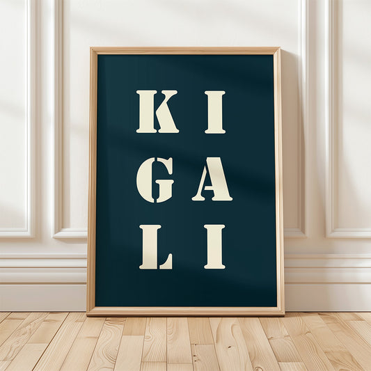 Affiche Poster Kigali bleu nuit | 30x40 cm