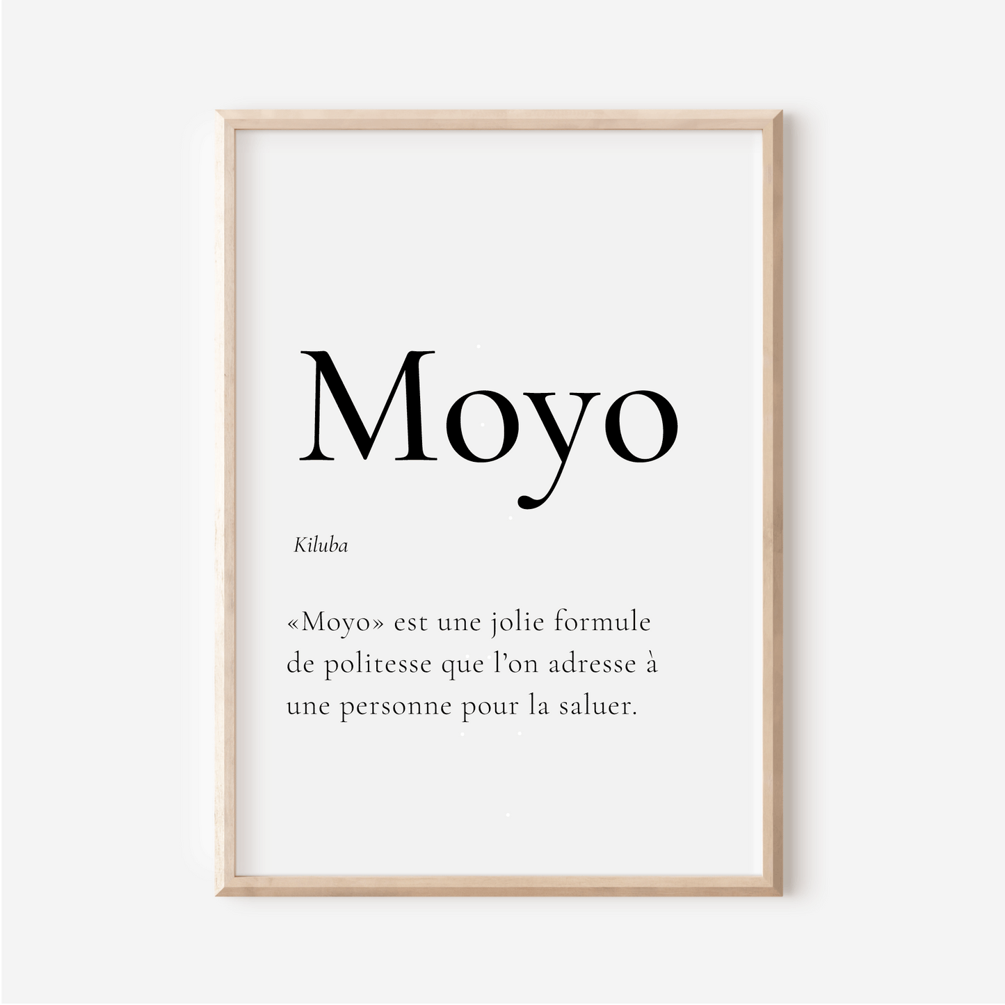 Poster "Moyo" - Hello in Kiluba (Luba Katanga)