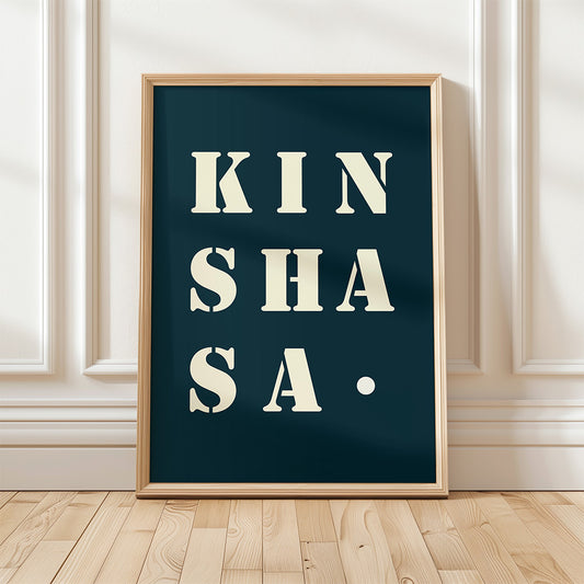 Affiche Poster Kinshasa bleu nuit | 30x40 cm