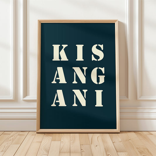 Affiche Poster Kisangani bleu nuit  | 30x40 cm