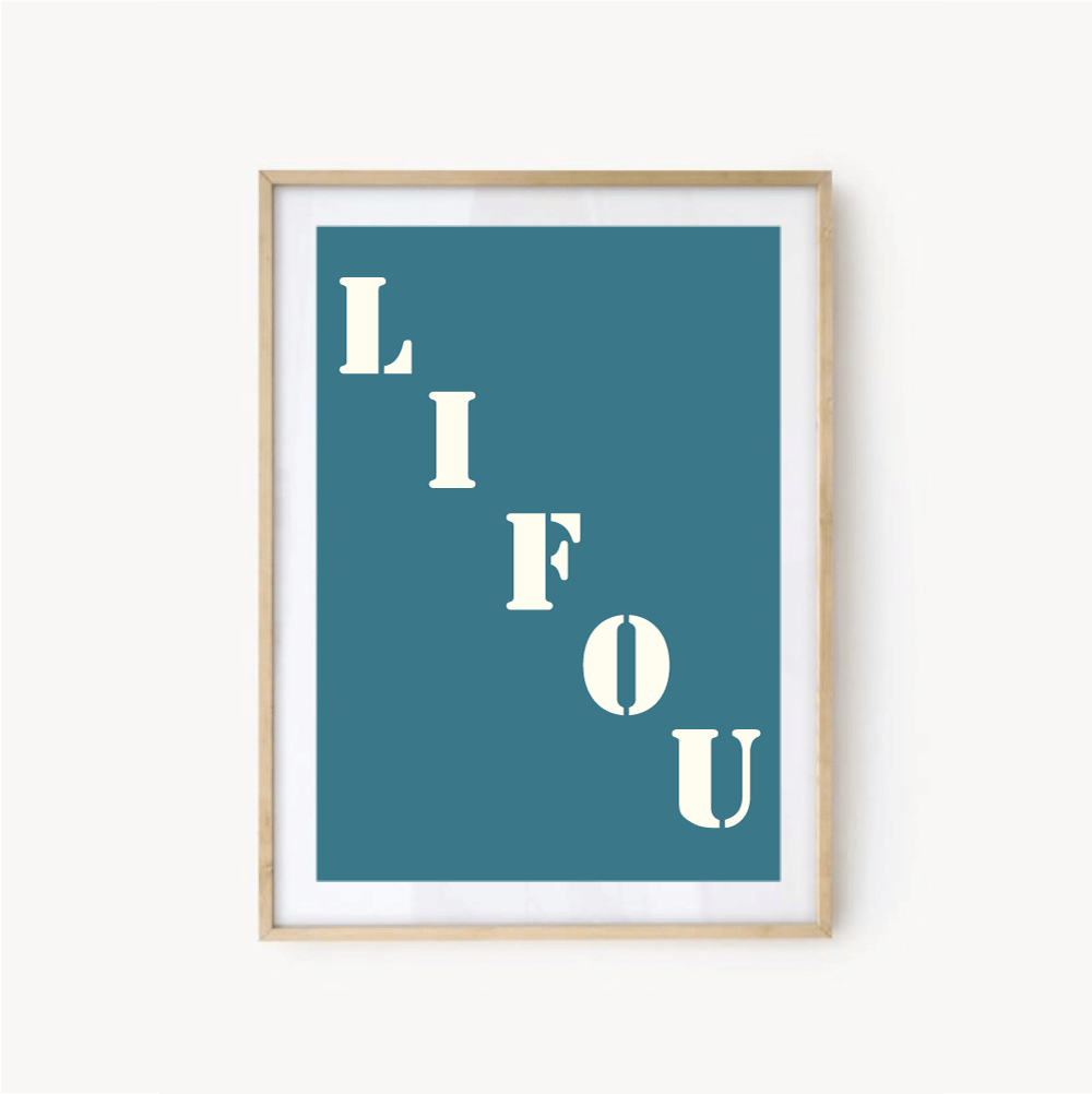 Affiche Poster Lifou bleu turquoise