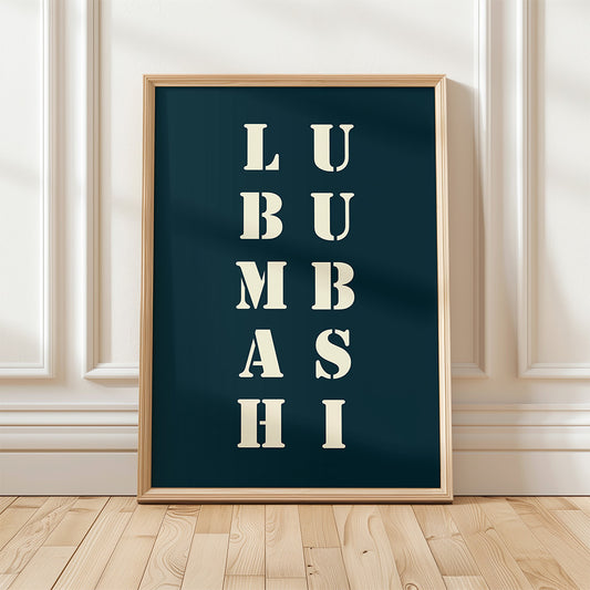 Midnight blue "Lubumbashi" poster