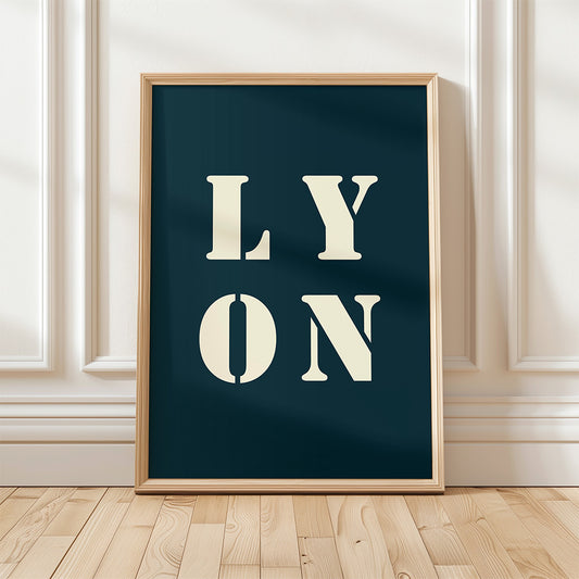 Midnight blue "Lyon" poster