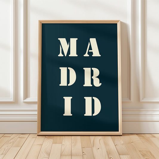 Midnight blue "Madrid" poster