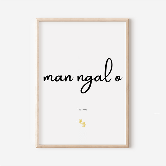 Poster "I love you" in Manjak - "Man ngal o" - 30x40 cm