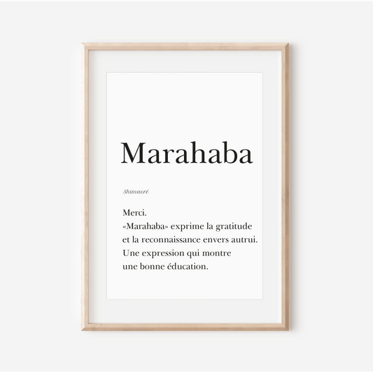 Thank you in Shimaoré - “Marahaba” poster